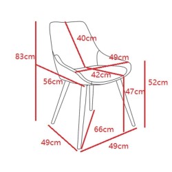 Set mit 2 Esszimmerstühlen Ari Khaki Stoff Gestell aus dunkler Eiche VeryForma