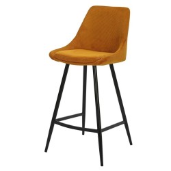 Lot de 2 Chaises Plan de Travail Velours Jaune et Métal Ari VeryForma