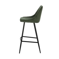 Lot de 2 Chaises Plan de Travail Velours Vert et Métal Ari VeryForma