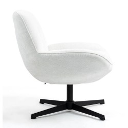 Ena Fabric Poltrona Girevole Bianca VeryForma