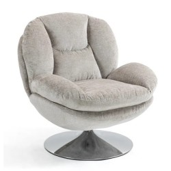 Cadeira Giratória com Tampo de Veludo Taupe VeryForma