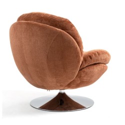 Fauteuil pivotant Top tissu velours rouille VeryForma