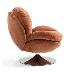 Swivel Chair Top Rust Velvet Fabric VeryForma