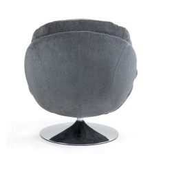 Sedia girevole VeryForma con piano in velluto grigio scuro