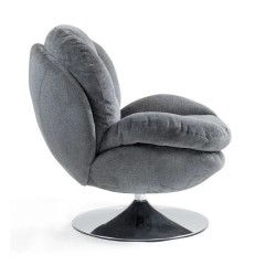 Cadeira Giratória com Tampo de Veludo Cinza Escuro VeryForma