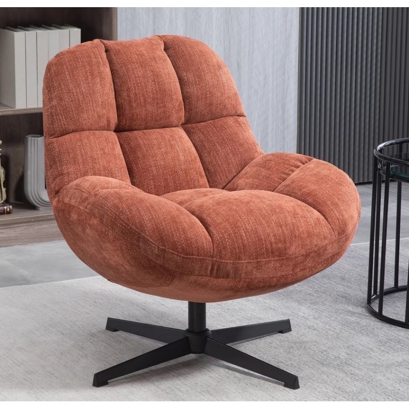 Molo Poltrona Girevole Tessuto Terracotta VeryForma Molo Poltrona Girevole Tessuto Terracotta VeryForma
