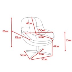 Fauteuil Pivotant Molo tissu terracotta VeryForma