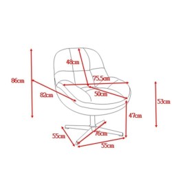 Cadeira giratória Molo tecido cinza VeryForma