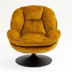 Swivel armchair Top velvet fabric Ochre VeryForma