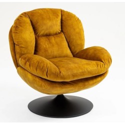 Swivel armchair Top velvet fabric Ochre VeryForma