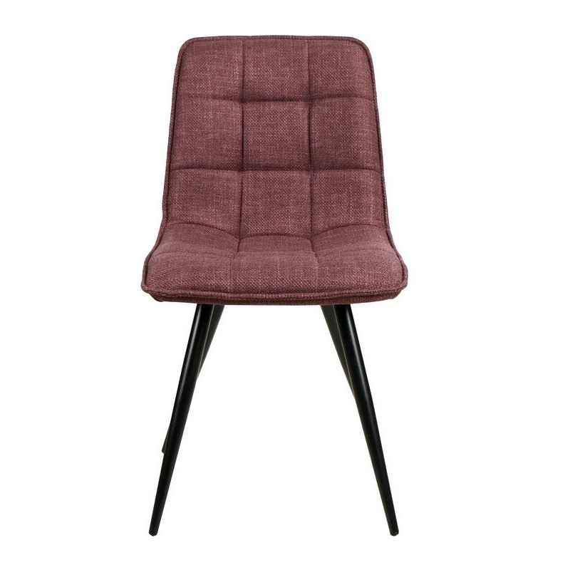 Lot de 4 Chaises Repas Lize tissu Pourpre Pieds métal VeryForma