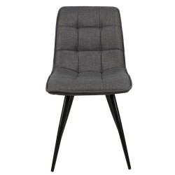 Lot de 4 Chaises Repas Lize tissu gris foncé Pieds métal VeryForma