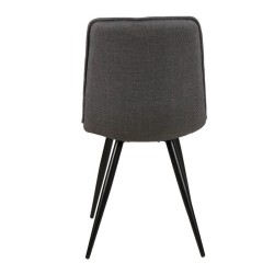Lot de 4 Chaises Repas Lize tissu gris foncé Pieds métal VeryForma