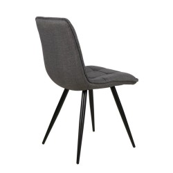 Lot de 4 Chaises Repas Lize tissu gris foncé Pieds métal VeryForma