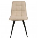 Set of 4 Dining Chairs Lize Beige Fabric Metal Legs VeryForma