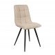 Set of 4 Dining Chairs Lize Beige Fabric Metal Legs VeryForma