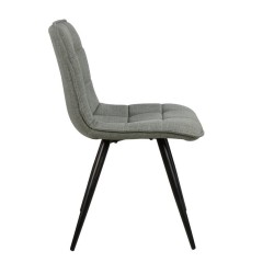 Set de 4 sillas de comedor Lize Green Fabric Patas metálicas VeryForma