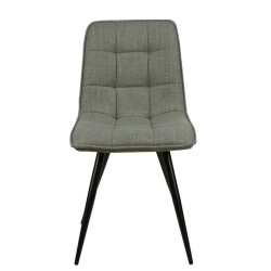Set of 4 Dining Chairs Lize Green Fabric Metal Legs VeryForma