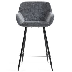 Set of 2 Ibis Chairs Worktop grey chenille fabric VeryForma