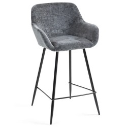 Set mit 2 Ibis Stühlen Arbeitsplatte grauer Chenille-Stoff VeryForma