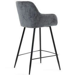 Set of 2 Ibis Chairs Worktop grey chenille fabric VeryForma