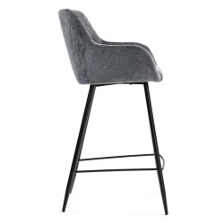 Set mit 2 Ibis Stühlen Arbeitsplatte grauer Chenille-Stoff VeryForma