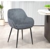 Conjunto de 2 sillas de comedor Ibis gris Tela chenilla patas metálicas VeryForma