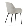Set 2 Sedie da Pranzo Ibis Tessuto Ciniglia Tortora Gambe in Metallo VeryForma
