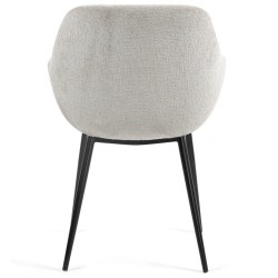 Set of 2 Dining Chairs Ibis Fabric Chenille Taupe Metal Legs VeryForma