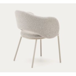 Conjunto de 2 Sillas Aina en tejido chenilla beige y metal VeryForma