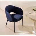 Set van 2 Aina stoelen in blauwe chenille stof en metaal VeryForma