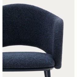 Conjunto de 2 Sillas Aina en tela chenilla azul y metal VeryForma