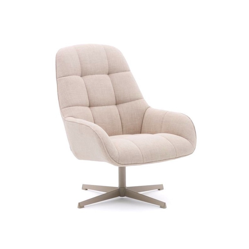 Poltrona girevole Aspe beige tessuto e metallo VeryForma