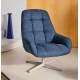 Aspe swivel armchair blue fabric and metal VeryForma