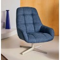 Aspe swivel armchair blue fabric and metal VeryForma