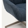 Aspe swivel armchair blue fabric and metal VeryForma