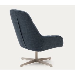 Aspe swivel armchair blue fabric and metal VeryForma