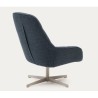 Aspe swivel armchair blue fabric and metal VeryForma