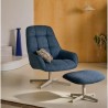 Aspe swivel armchair blue fabric and metal VeryForma