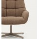 Fauteuil pivotant Aspe tissu marron clair et métal VeryForma