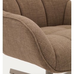 Fauteuil pivotant Aspe tissu marron clair et métal VeryForma