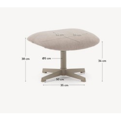 Repousa-pés Aspe tecido bege e metal VeryForma