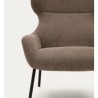 Fauteuil Lina en tissu chenille marron clair et acier VeryForma