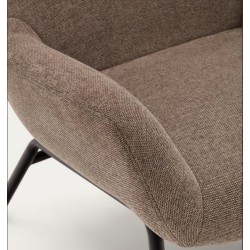 Lina armchair in light brown chenille fabric and VeryForma steel