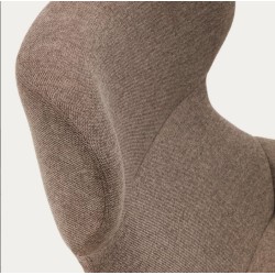 Fauteuil Lina en tissu chenille marron clair et acier VeryForma