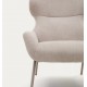 Fauteuil Lina en tissu chenille beige et acier VeryForma