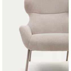 Lina armchair in beige chenille fabric and VeryForma steel