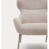 Lina armchair in beige chenille fabric and VeryForma steel