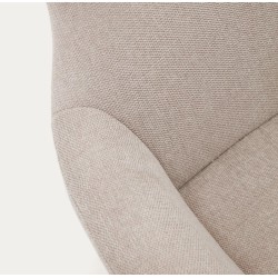 Fauteuil Lina en tissu chenille beige et acier VeryForma
