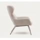 Lina armchair in beige chenille fabric and VeryForma steel